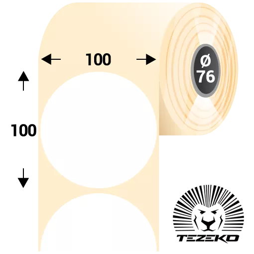 100 mm x 100 mm Papier Kotúčové etikety Biela ( 2500 etikety/kotúč )