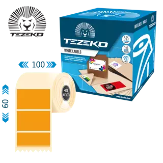 100 mm x 60 mm Plast Kotúčové etikety Oranžová ( 1000 etikety/kotúč )