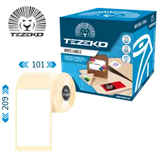 101.6 mm x 209.55 mm Termo Kotúčové etikety Biela ( 300 etikety/kotúč )