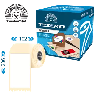 102 mm x 236 mm Plast Kotúčové etikety Biela ( 700 etikety/kotúč )