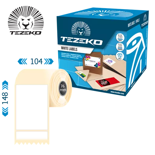 104 mm x 148 mm Termo Kotúčové etikety Biela ( 1000 etikety/kotúč )