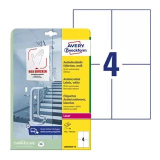105 mm x 148 mm Plast Print etikety Avery Zweckform Biela ( 10 hárkov/balenie )