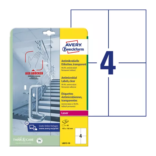 105 mm x 148 mm Plast Print etikety Avery Zweckform Biela ( 10 hárkov/balenie )