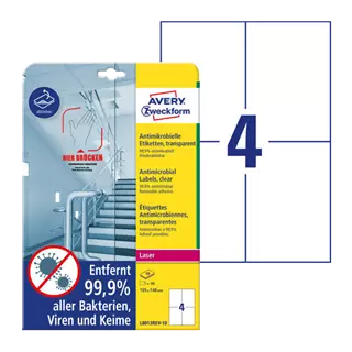 105 mm x 148 mm Plast Print etikety Avery Zweckform Biela ( 10 hárkov/balenie )