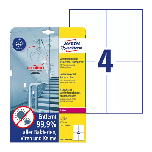 105 mm x 148 mm Plast Print etikety Avery Zweckform Biela ( 10 hárkov/balenie )