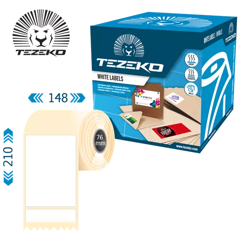 148 mm x 210 mm Plast Kotúčové etikety Biela ( 750 etikety/kotúč )