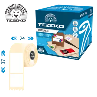 24 mm x 37 mm Plast Kotúčové etikety Transparentná ( 2500 etikety/kotúč )