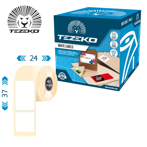 24 mm x 37 mm Plast Kotúčové etikety Transparentná ( 2500 etikety/kotúč )