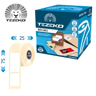 25 mm x 75 mm Termo Kotúčové etikety Biela ( 800 etikety/kotúč )