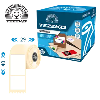 29 mm x 40 mm Plast Kotúčové etikety Transparentná ( 1250 etikety/kotúč )