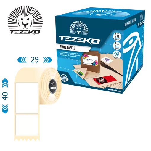 29 mm x 40 mm Plast Kotúčové etikety Transparentná ( 1250 etikety/kotúč )
