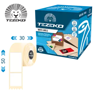 30 mm x 50 mm Termo Kotúčové etikety Biela ( 500 etikety/kotúč )