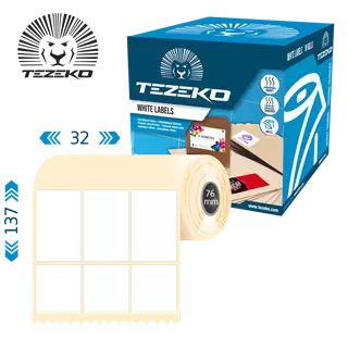 32 mm x 137 mm Papier Kotúčové etikety Biela ( 4200 etikety/kotúč )