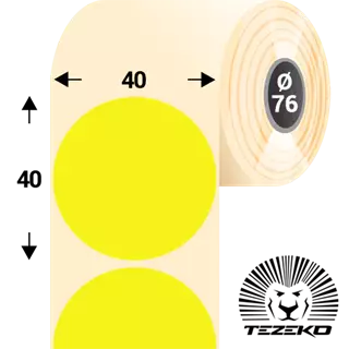 40 mm x 40 mm Papier Kotúčové etikety Fluo žltá ( 2750 etikety/kotúč )