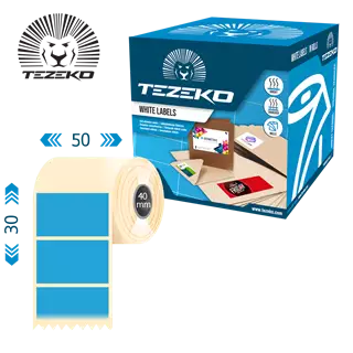 50 mm x 30 mm Termo Kotúčové etikety Modrá ( 1500 etikety/kotúč )