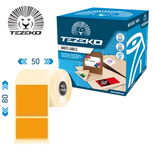 50 mm x 80 mm Plast Kotúčové etikety Oranžová ( 400 etikety/kotúč )