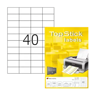 52.5 mm x 29.7 mm Papier Print etikety Topstick Biela ( 100 hárkov/balenie )