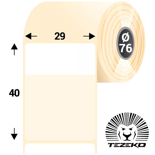 29 mm x 40 mm Plast Kotúčové etikety Transparentná ( 1250 etikety/kotúč )