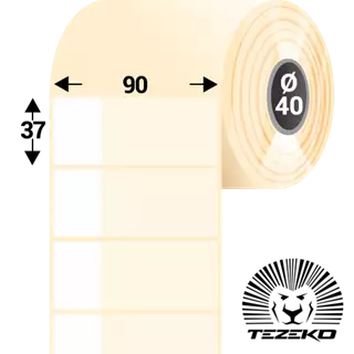 90 mm x 37 mm Plast Kotúčové etikety Transparentná ( 1000 etikety/kotúč )