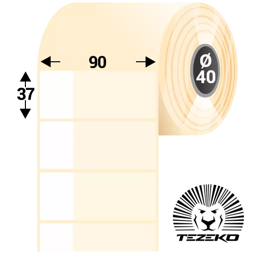 90 mm x 37 mm Plast Kotúčové etikety Transparentná ( 1000 etikety/kotúč )