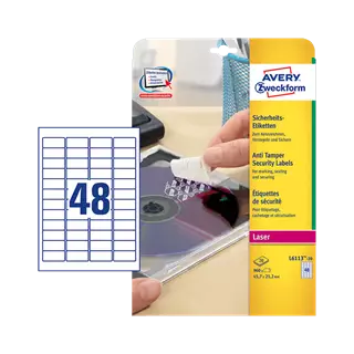 45.7 mm x 21.2 mm Plast Print etikety Avery Zweckform Biela ( 20 hárkov/balenie )