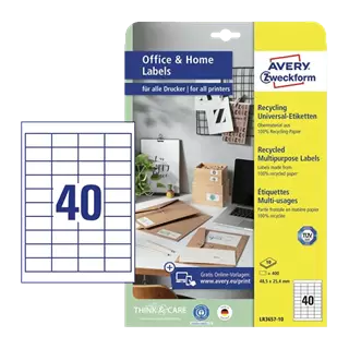 48.5 mm x 25.4 mm Papier Print etikety Avery Zweckform Biela ( 10 hárkov/balenie )