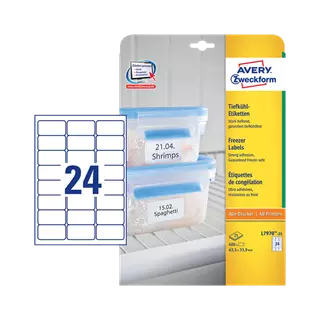 63.5 mm x 33.9 mm Papier Print etikety Avery Zweckform Biela ( 25 hárkov/balenie )