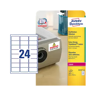 63.5 mm x 33.9 mm Plast Print etikety Avery Zweckform Biela ( 20 hárkov/balenie )