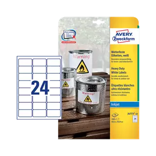 63.5 mm x 33.9 mm Plast Print etikety Avery Zweckform Biela ( 10 hárkov/balenie )