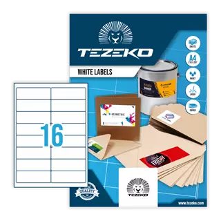 99.1 mm x 33.9 mm Papier Print etikety Tezeko Biela ( 100 hárkov/balenie )