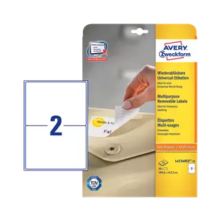 199.6 mm x 143.5 mm Papier Print etikety Avery Zweckform Biela ( 25 hárkov/balenie )
