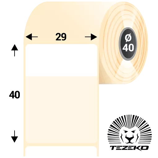 29 mm x 40 mm Plast Kotúčové etikety Transparentná ( 1250 etikety/kotúč )