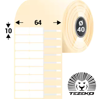 64 mm x 10 mm Plast Kotúčové etikety Biela ( 3500 etikety/kotúč )