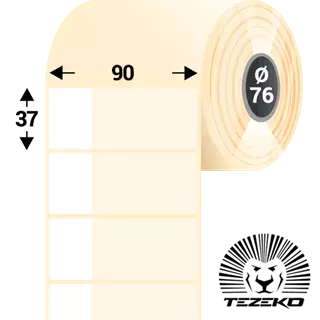 90 mm x 37 mm Plast Kotúčové etikety Transparentná ( 3000 etikety/kotúč )