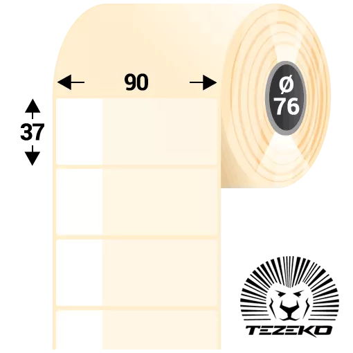 90 mm x 37 mm Plast Kotúčové etikety Transparentná ( 3000 etikety/kotúč )