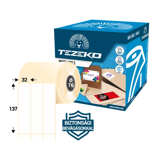 32 mm x 137 mm Papier Kotúčové etikety Biela ( 4200 etikety/kotúč )